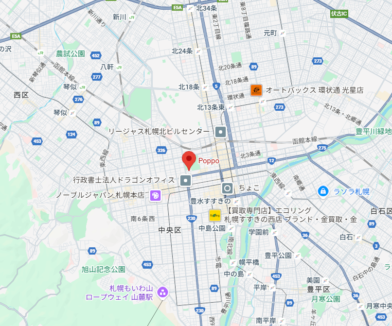 Poppo周辺の地図